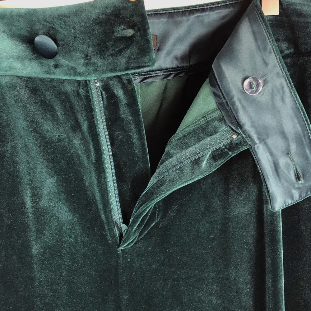 SOLD-Universal Standard Farrah Velvet Pants Green Flared - Picture 5 of 10